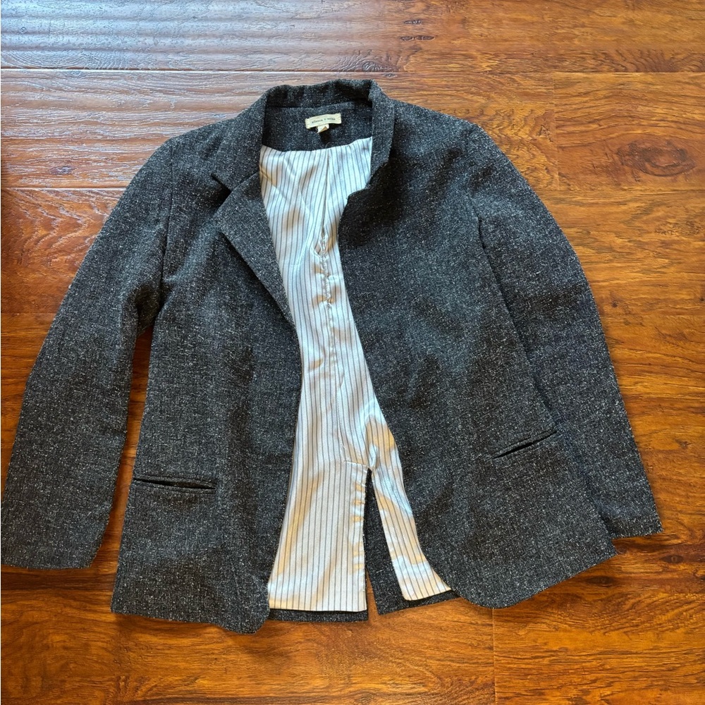 Silence + Noise Charcoal Jacket with Pinstripe Lining